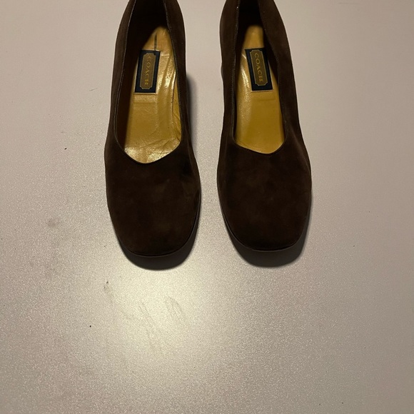 Coach women’s brown suede shoes made in Italy size 7.5 B Heel shoes Mules - Picture 4 of 13